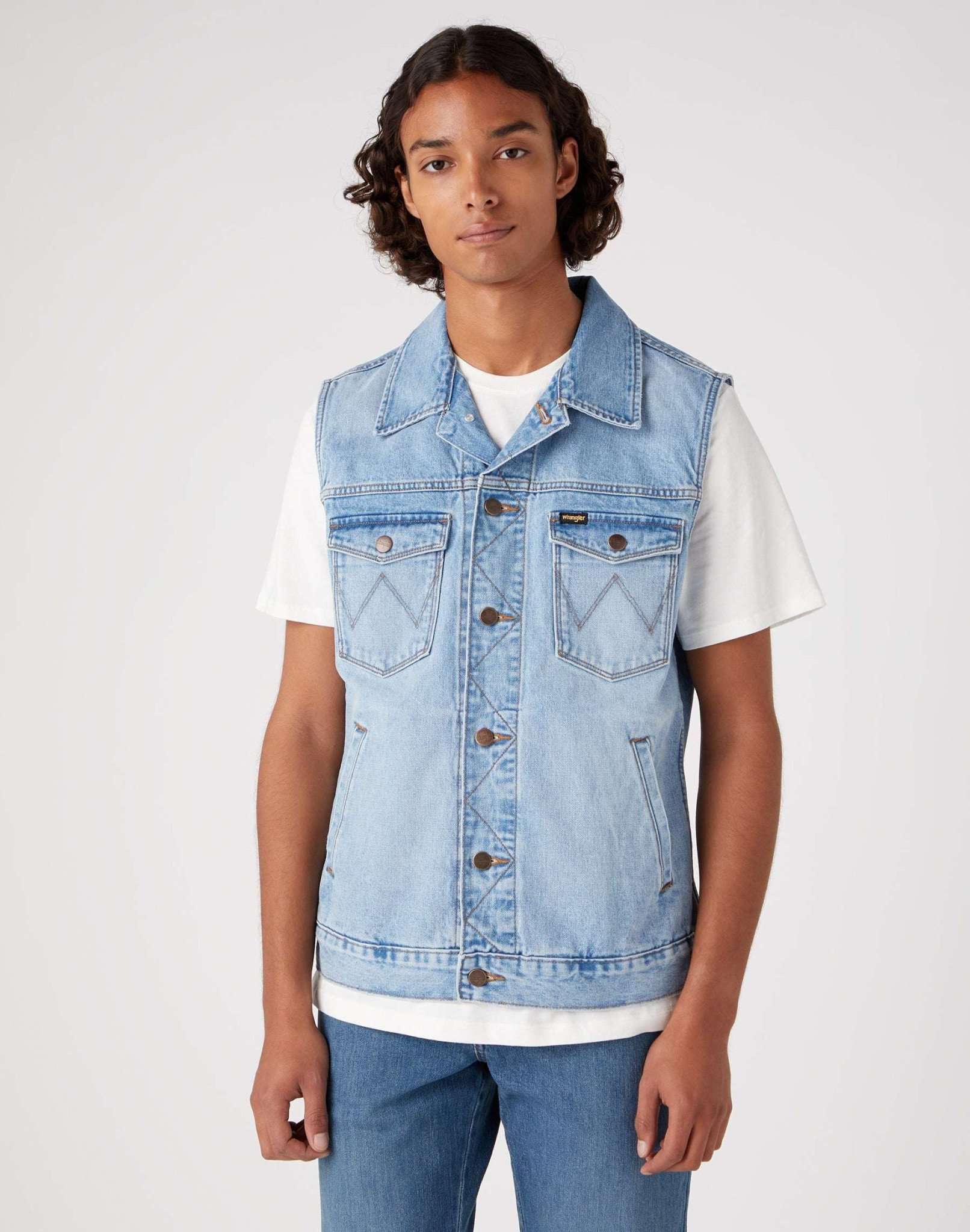 Denim Vest in Blue Sunrise