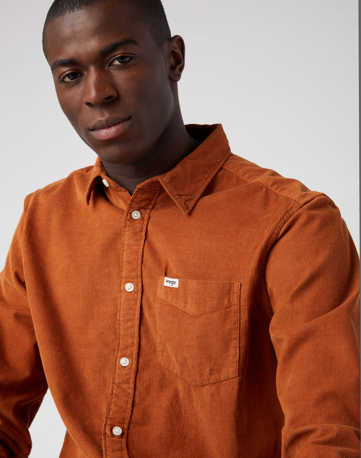 One Pocket Shirt in Leather Brown