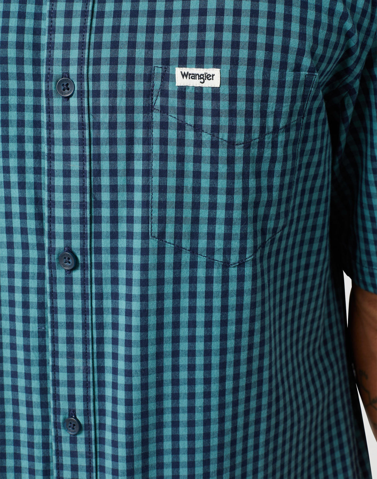 Kurzarm One Pocket Shirt in Hydro Blue