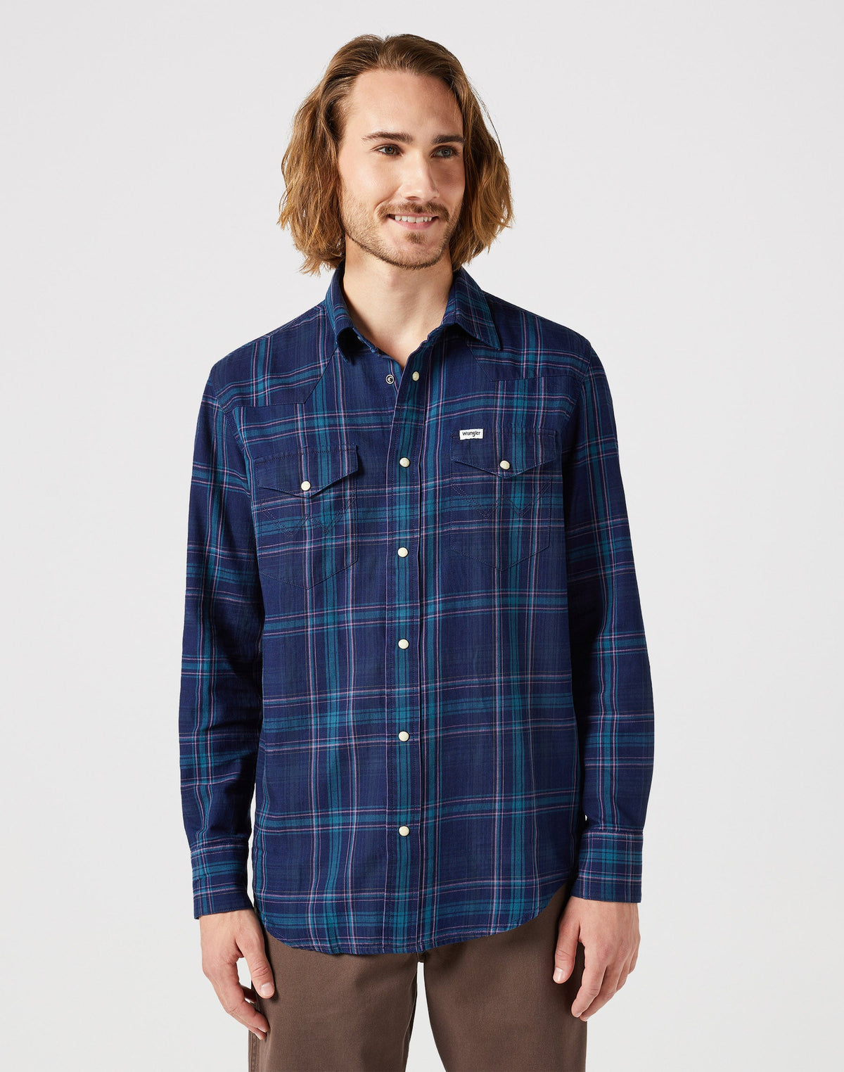 Longsleeves Western Shirt in Black Iris