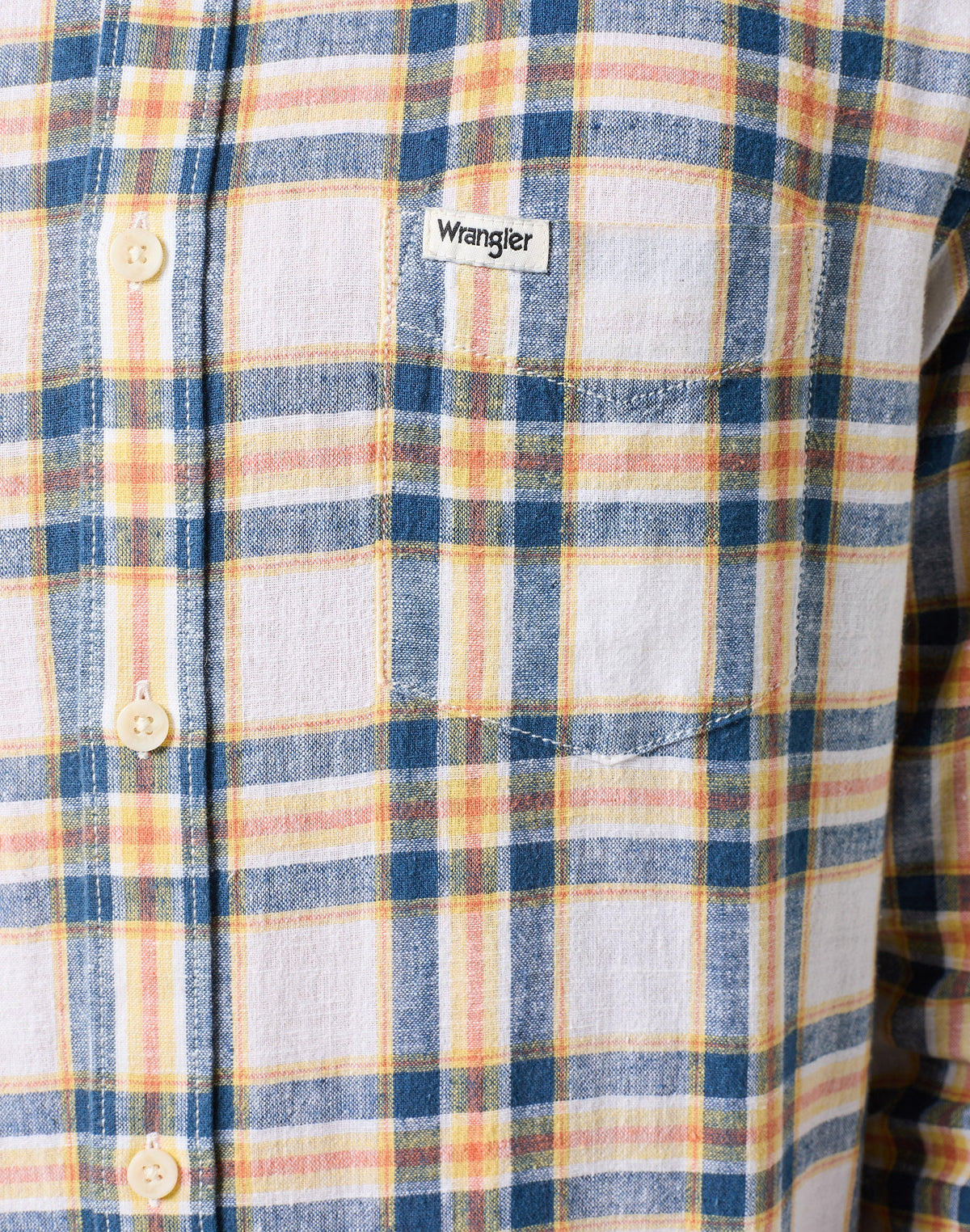 Langarm One Pocket Shirt in White