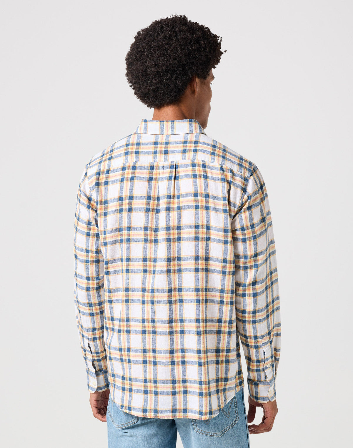 Langarm One Pocket Shirt in White