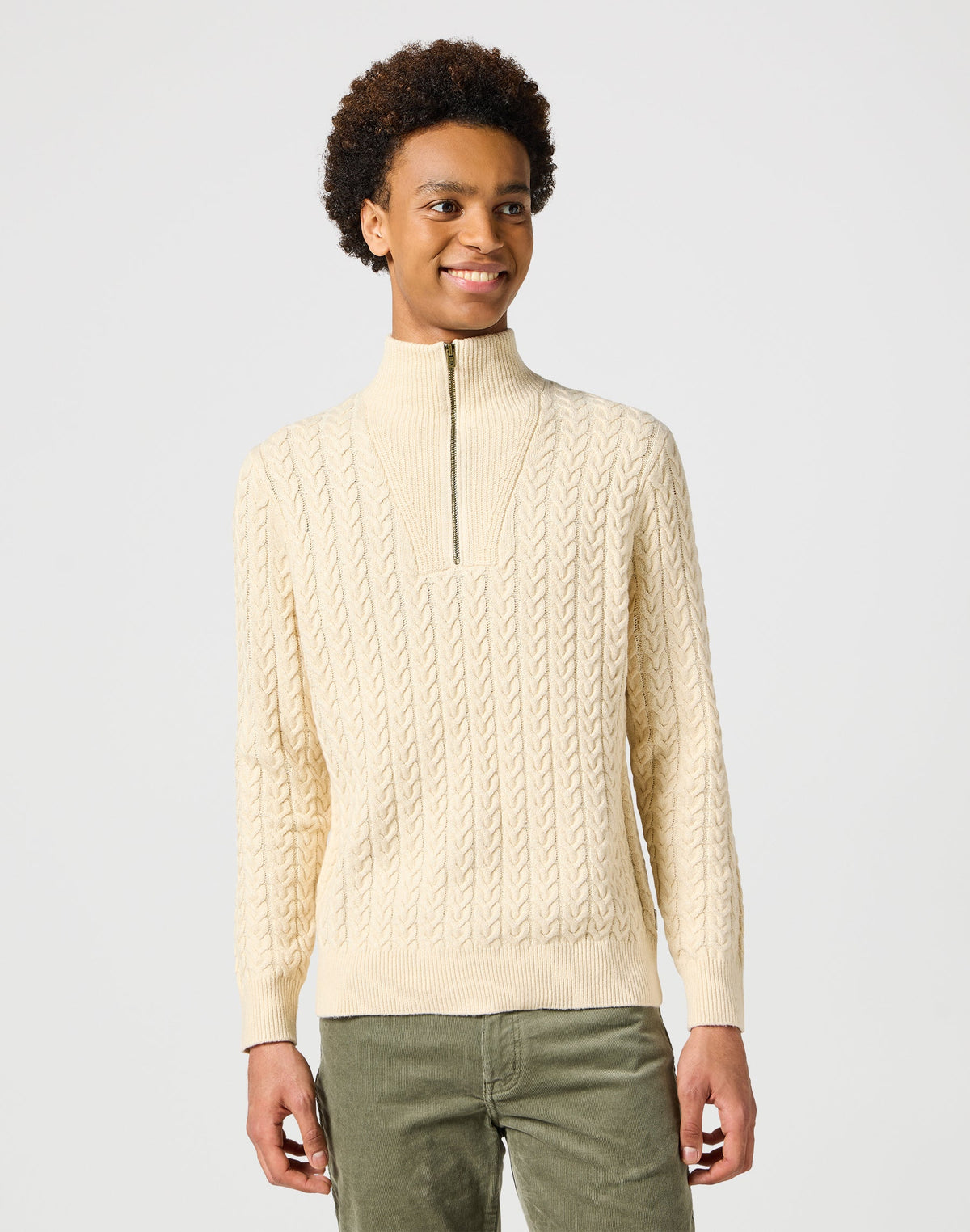 Half Zip Knit in Ecru