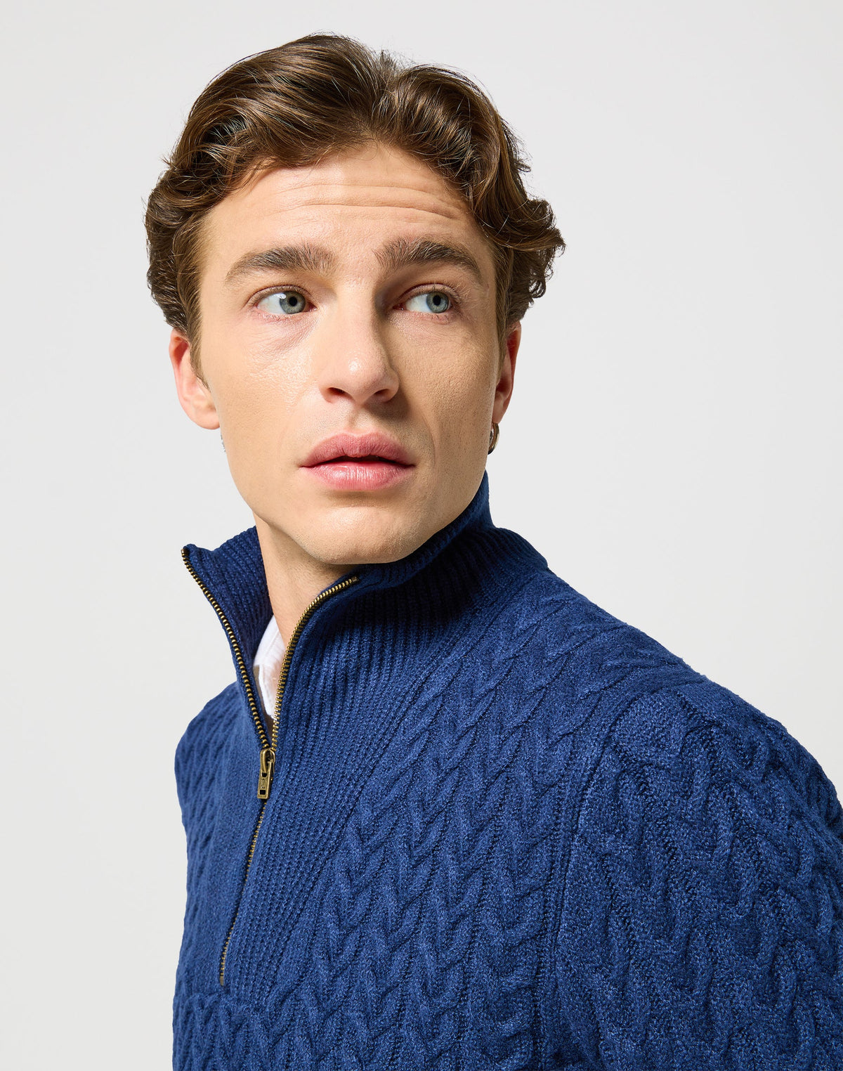 Half Zip Knit in Navy