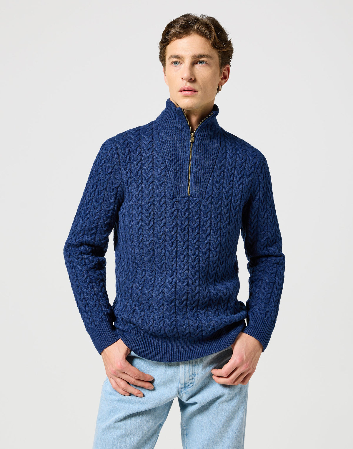 Half Zip Knit in Navy