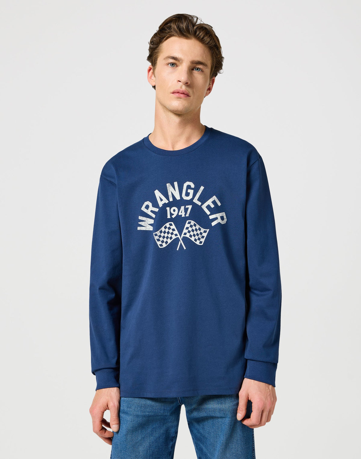 Longsleeves Graphic Tee in Navy