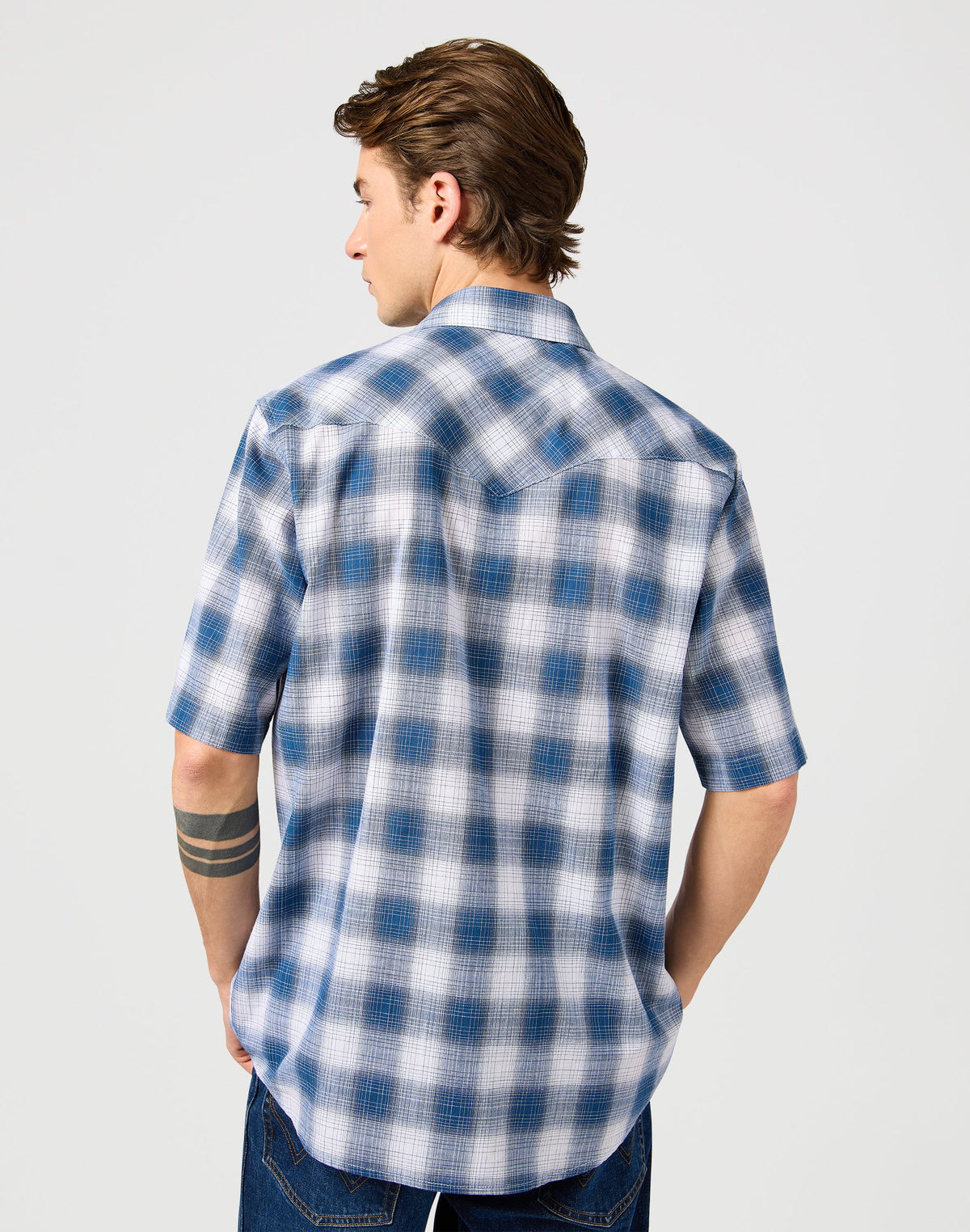 Ss Western Shirt in Blue Shadow