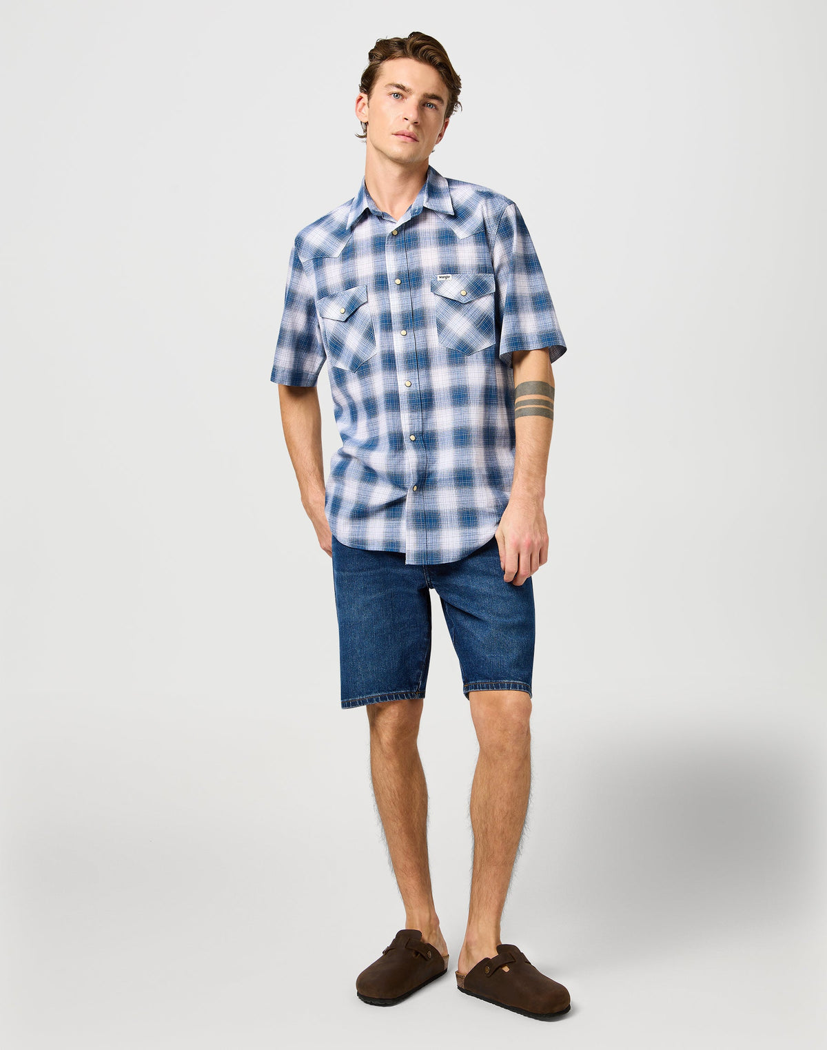 Ss Western Shirt in Blue Shadow