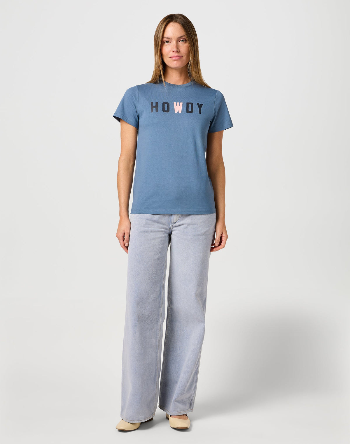 Graphic Tee in Dusty Blue
