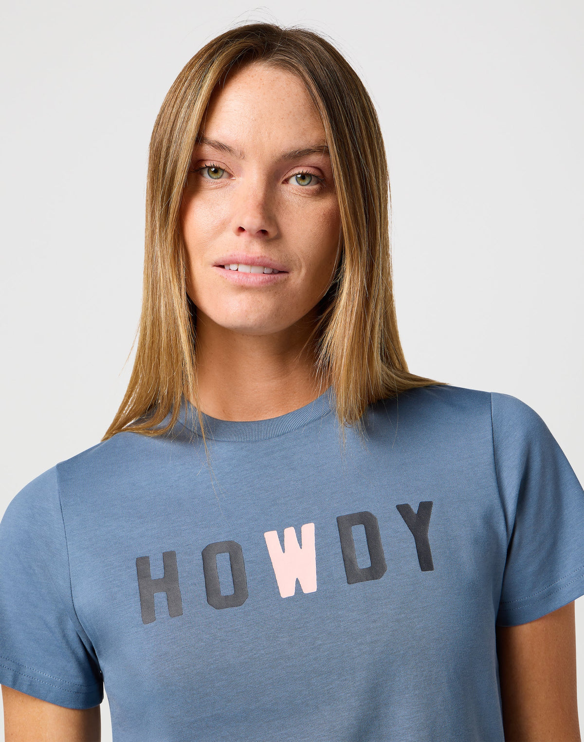 Graphic Tee in Dusty Blue