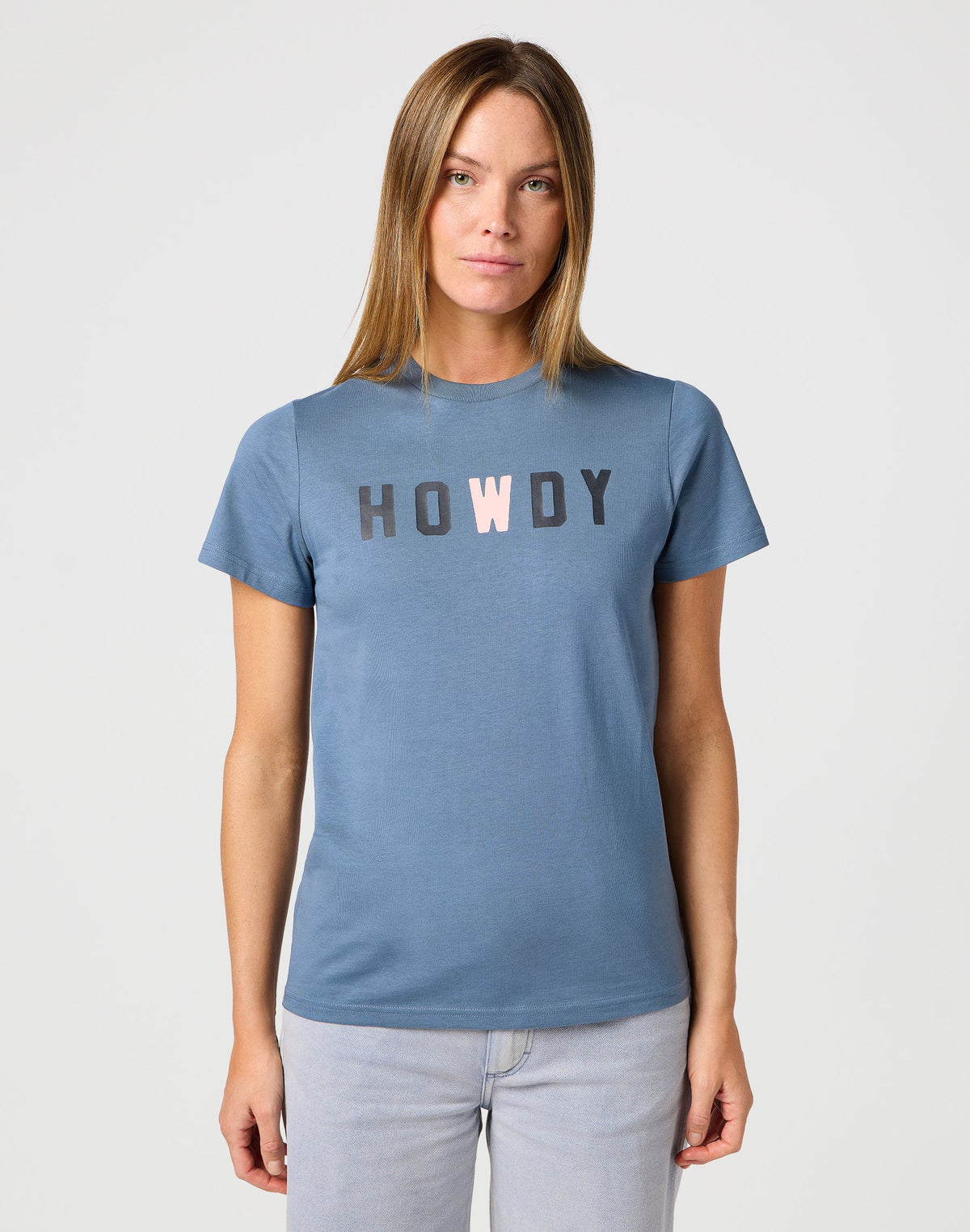Graphic Tee in Dusty Blue