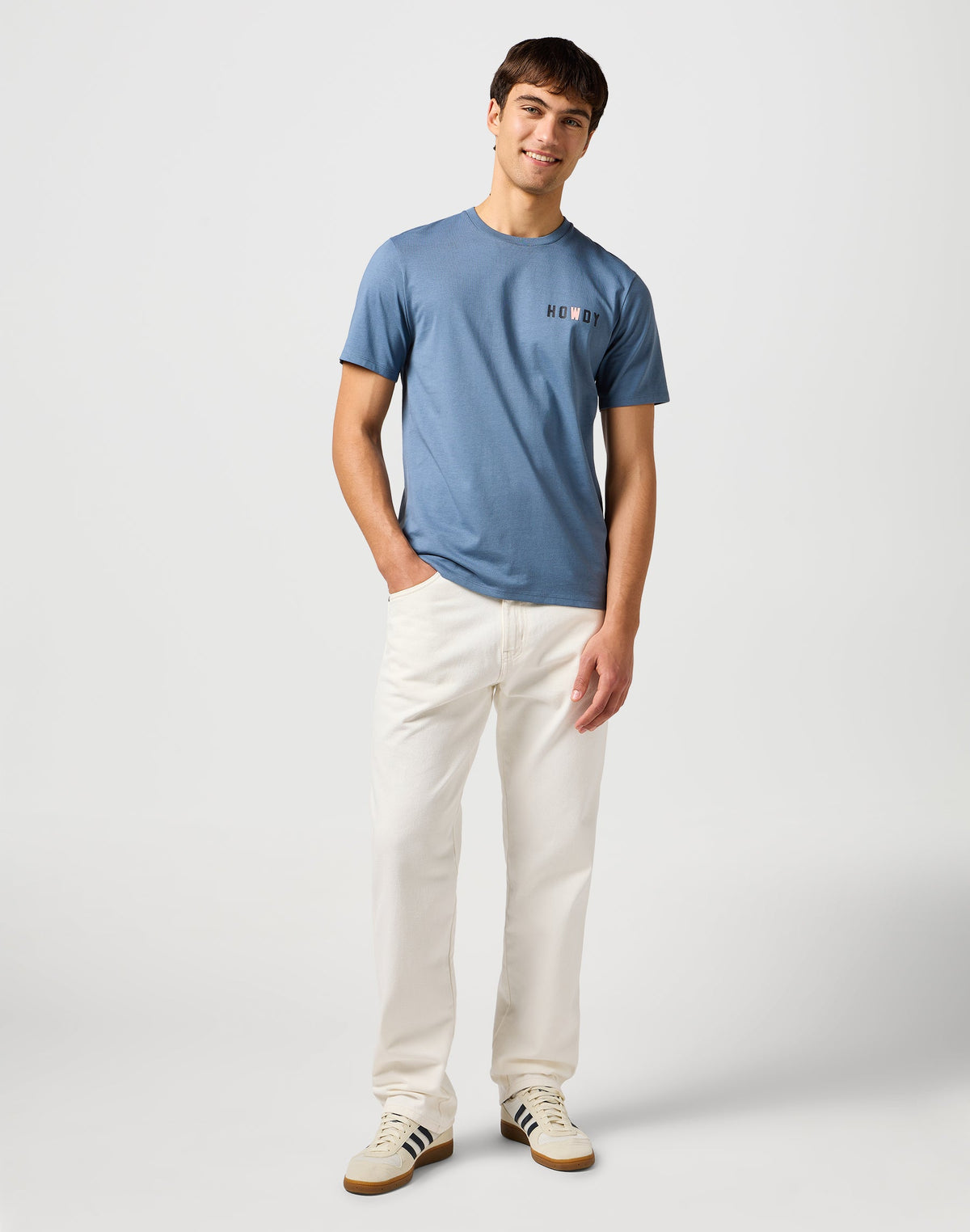 Small Graphic Tee in Dusty Blue