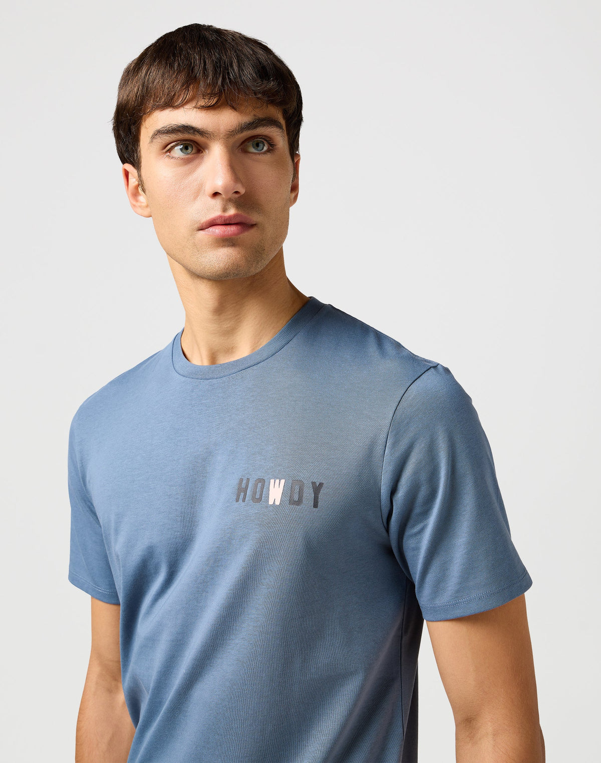 Small Graphic Tee in Dusty Blue