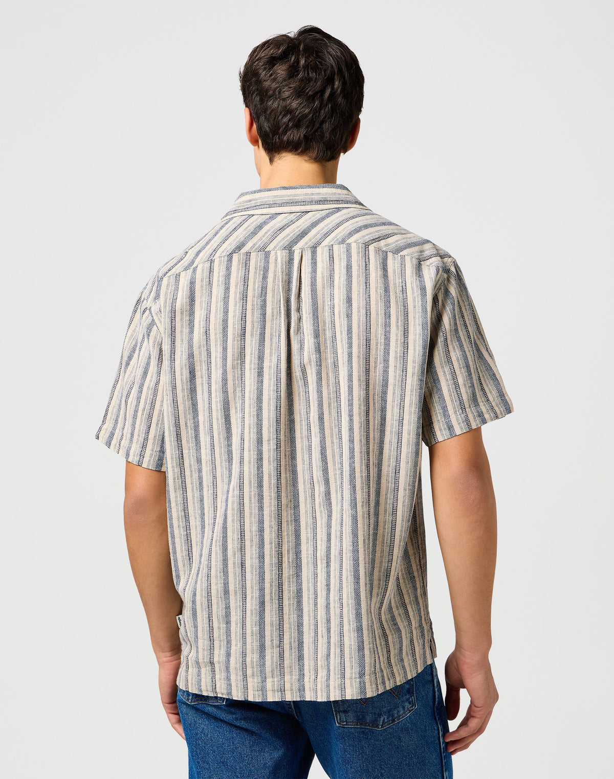 Ss W Resort Shirt in Indigo Stripe