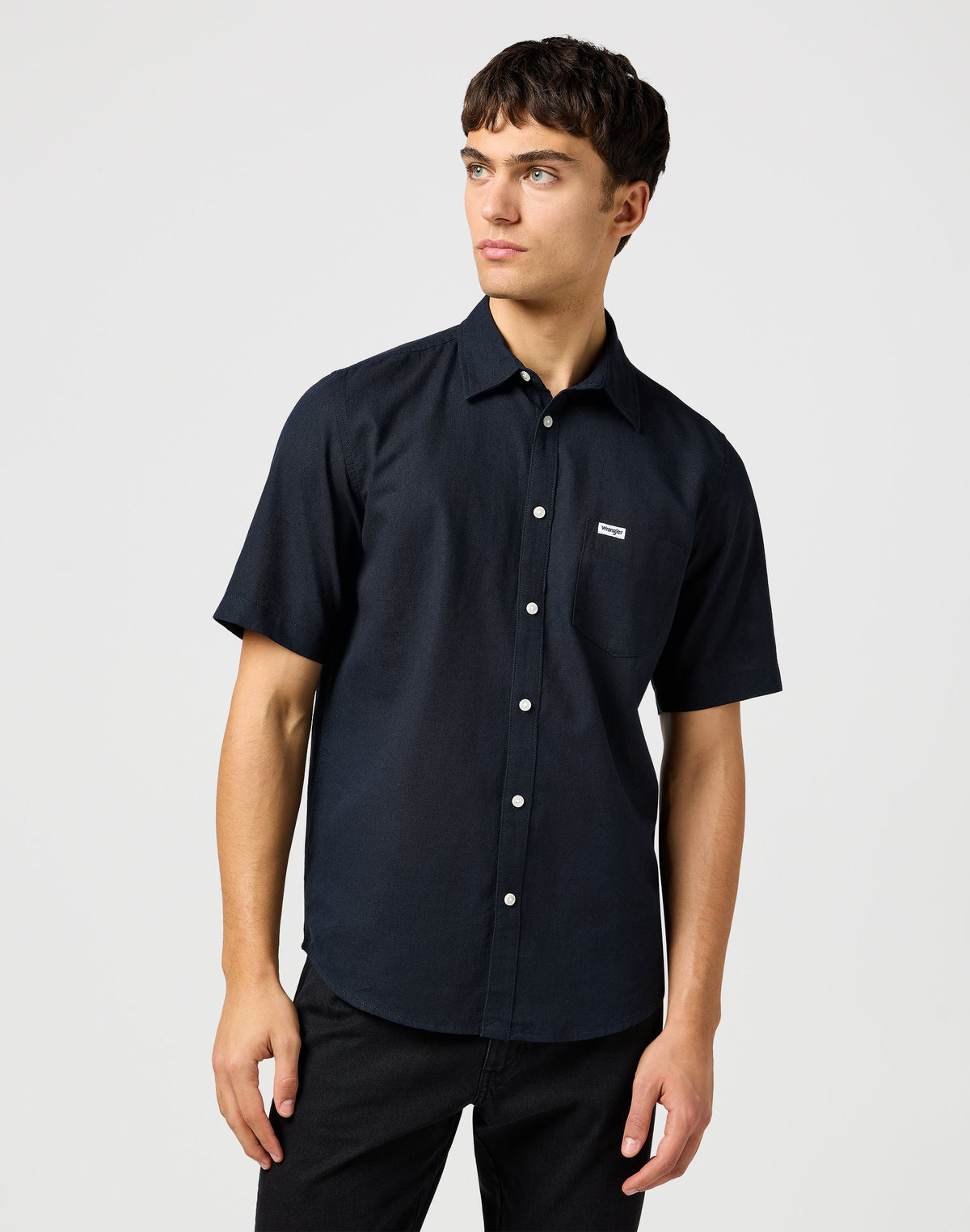 Ss 1 Pkt Shirt in Black