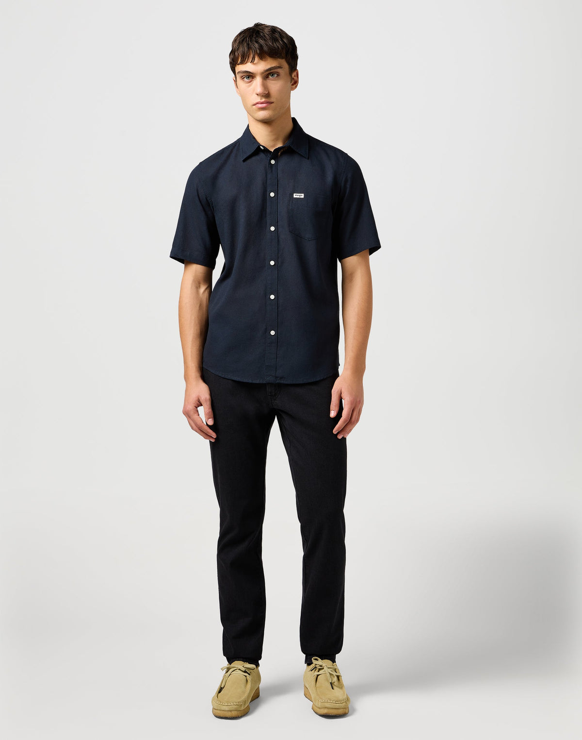 Ss 1 Pkt Shirt in Black