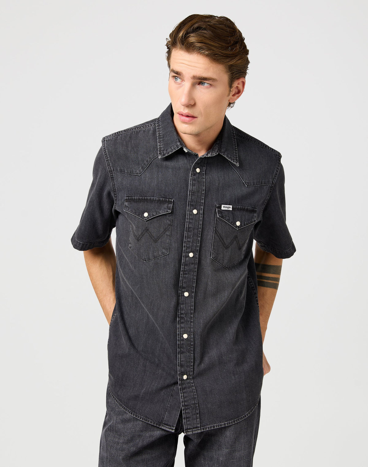 Ss Western Shirt in Enchanted Black