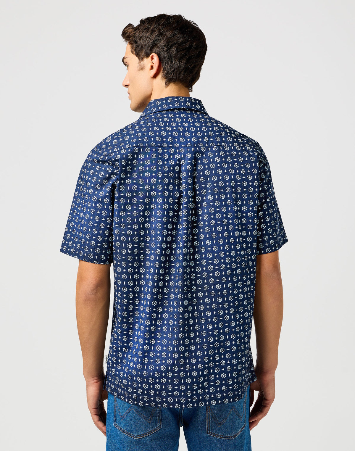 Ss Resort Shirt in Blue Geo