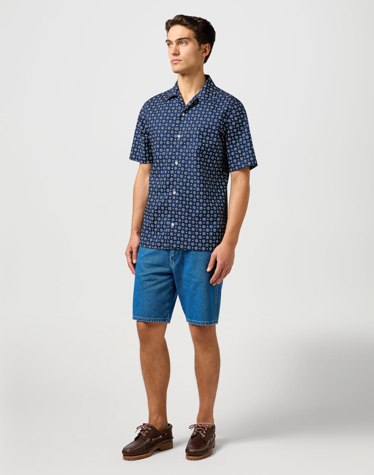 Ss Resort Shirt in Blue Geo