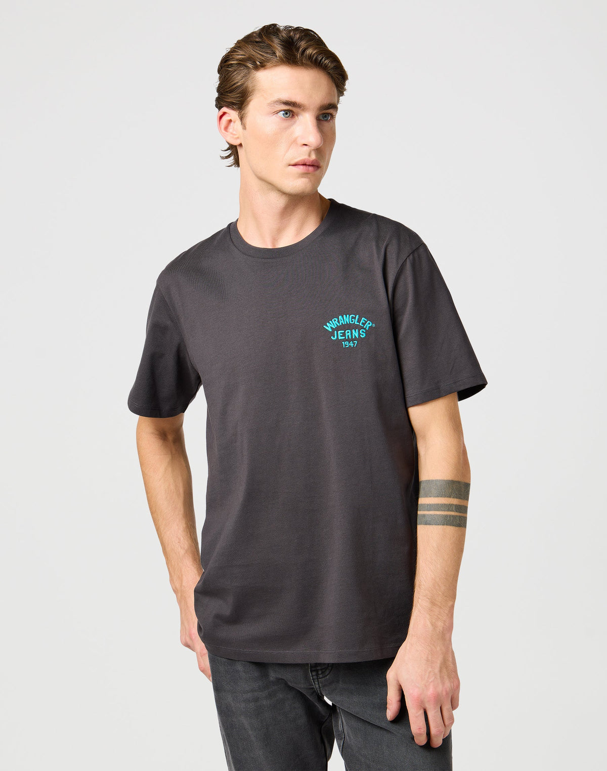 Small Logo Tee in Faded Black