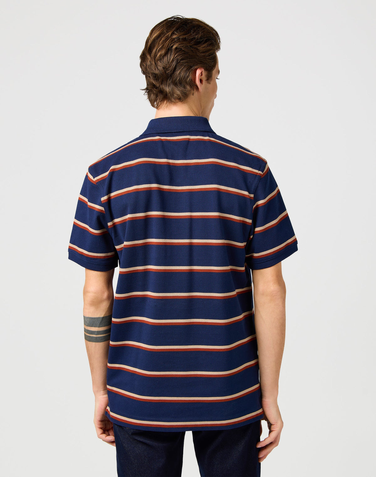 Stripe Polo Shirt in Navy