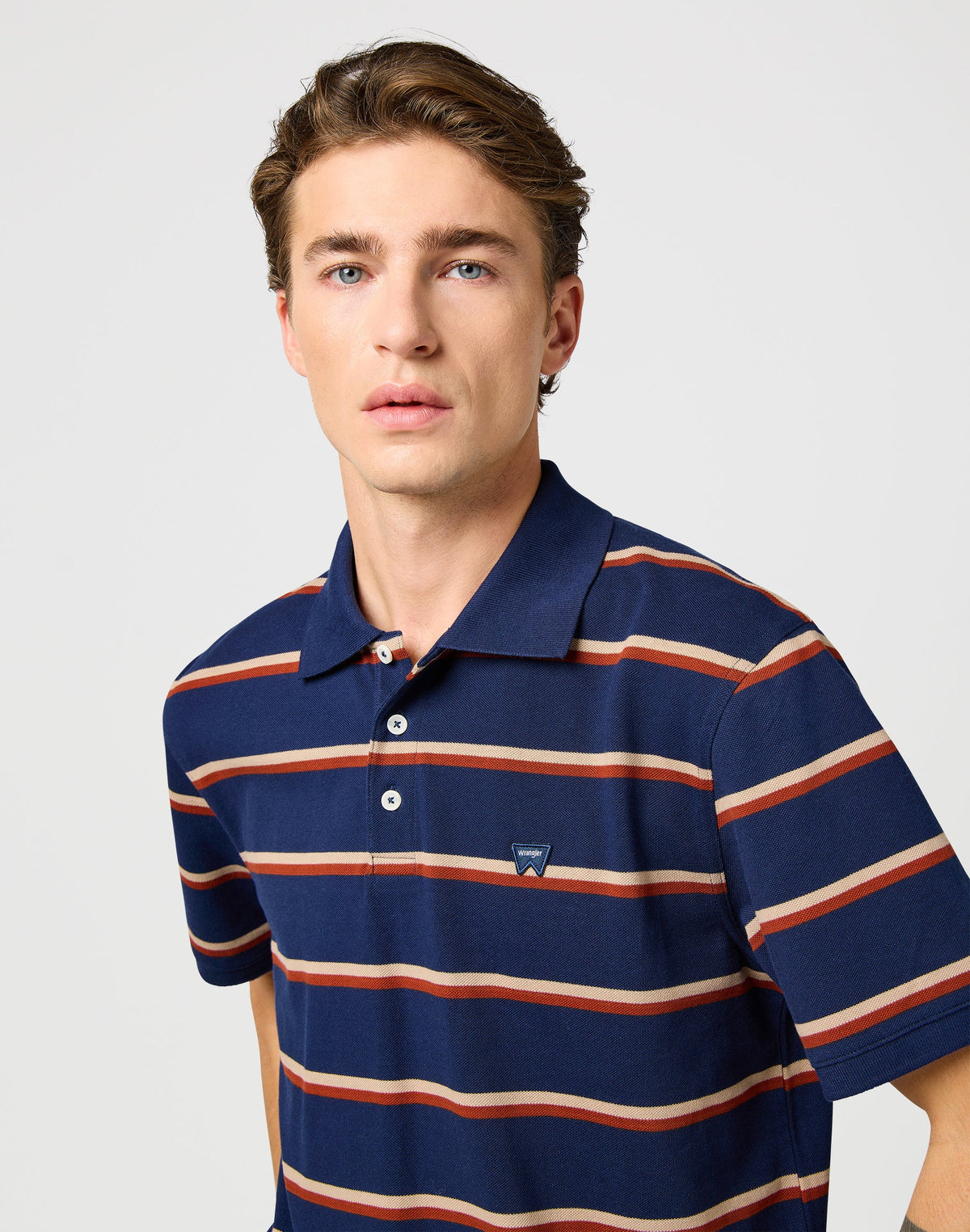 Stripe Polo Shirt in Navy