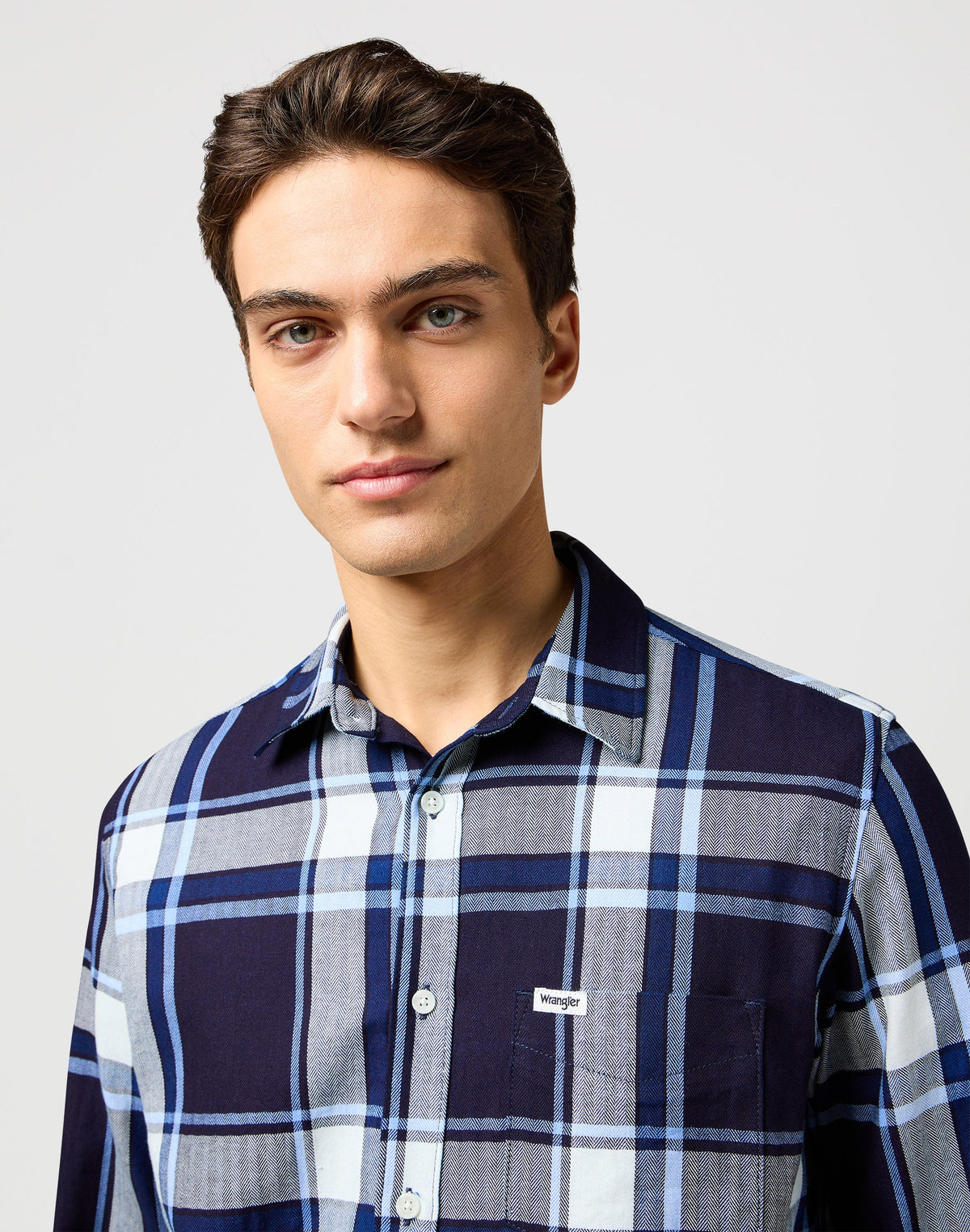 1 Pkt Shirt in Large Indigo Plaid