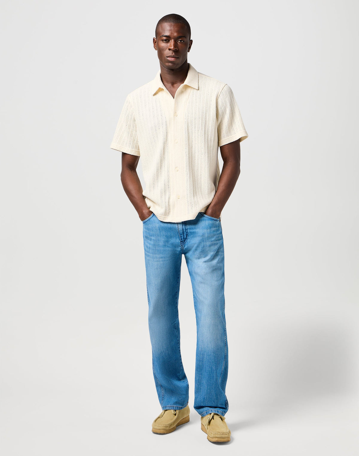 Ss Knit Shirt in Natural