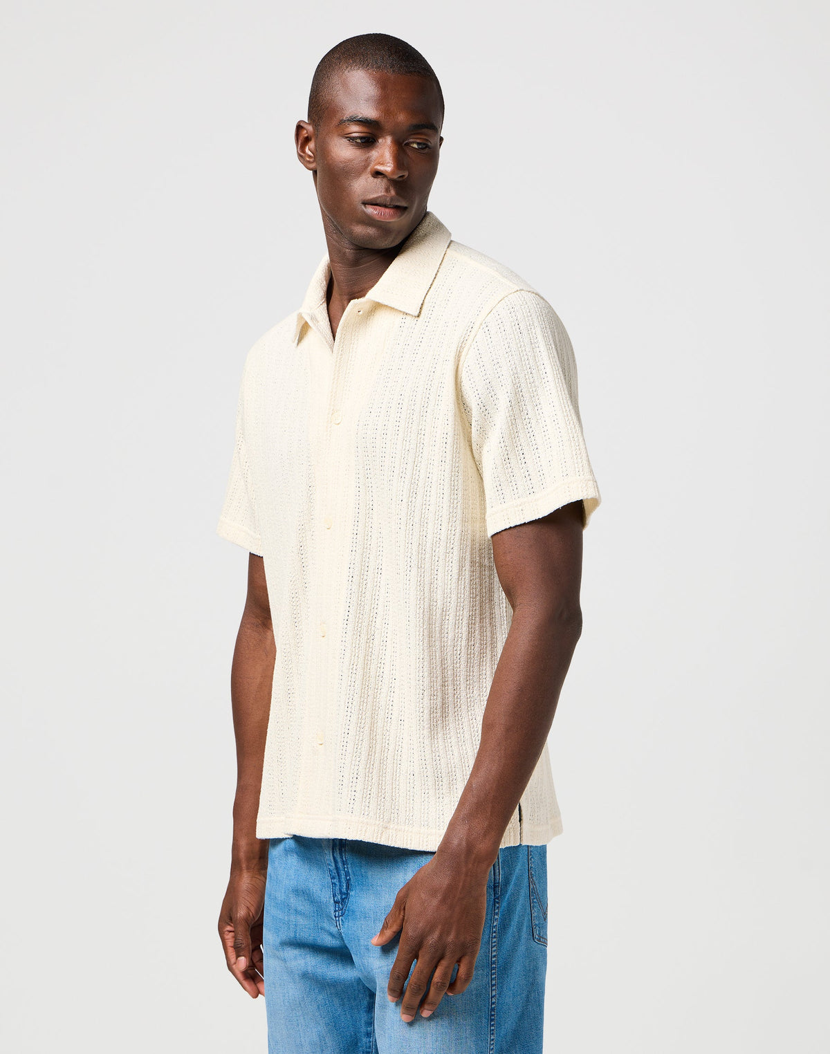 Ss Knit Shirt in Natural