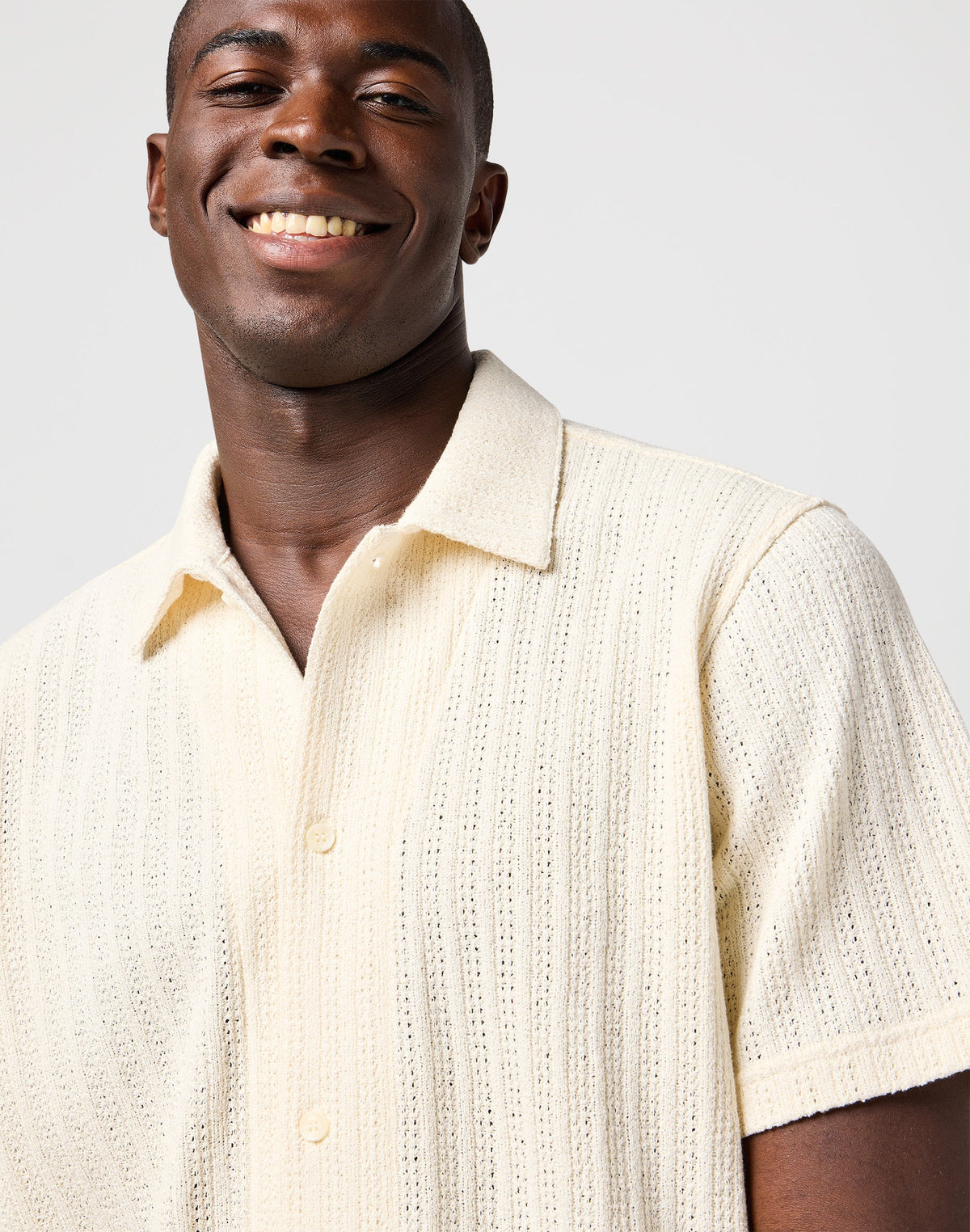 Ss Knit Shirt in Natural