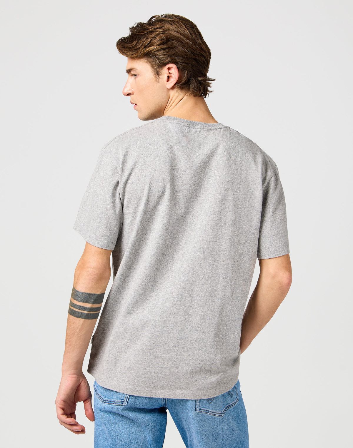 Graphic Tee in Mid Grey Mel