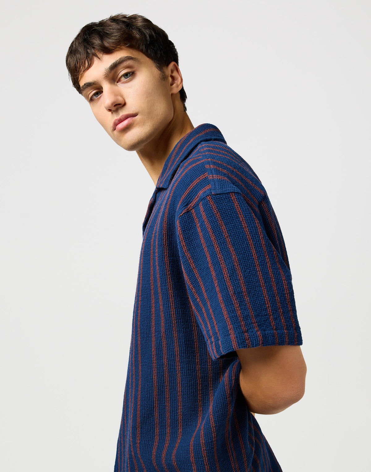 Ss Resort Shirt in Navy Stripe