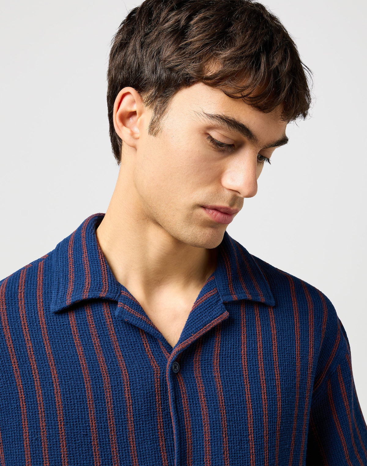 Ss Resort Shirt in Navy Stripe