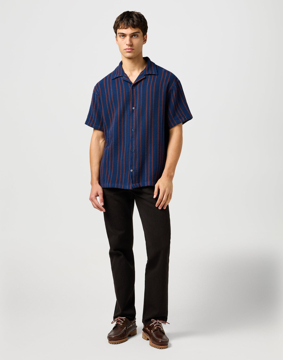 Ss Resort Shirt in Navy Stripe