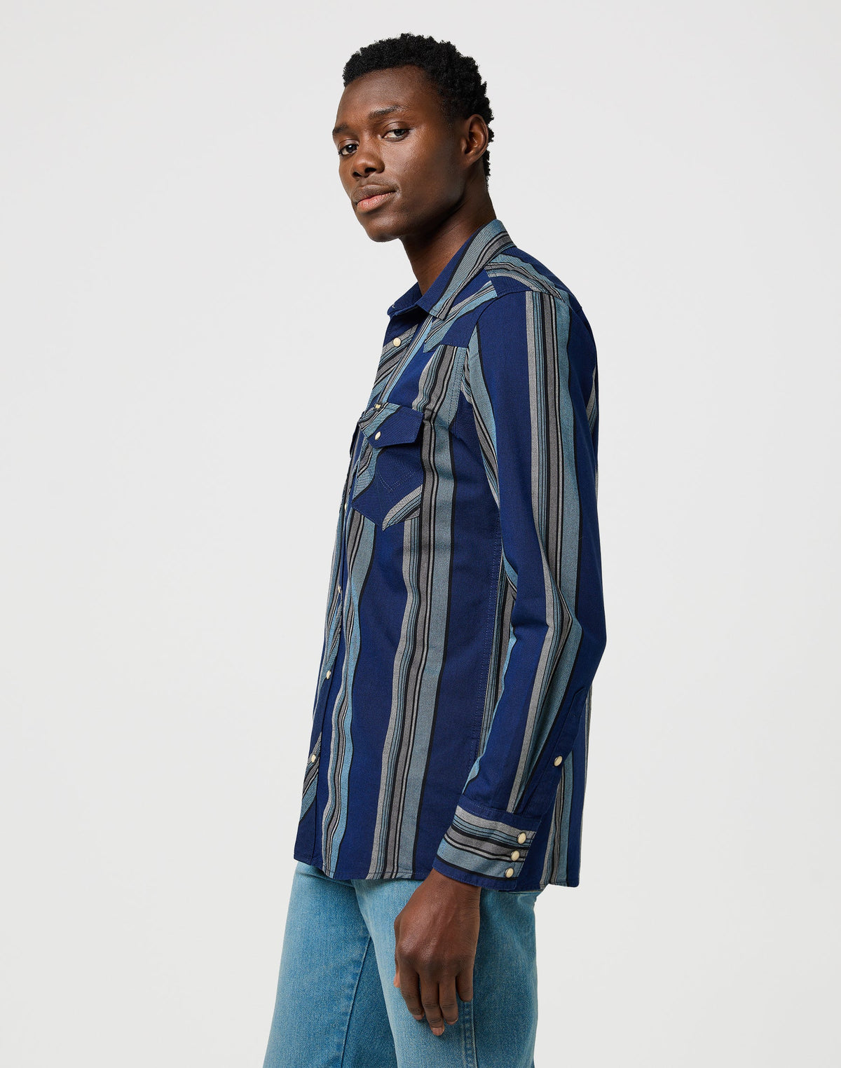 Western Indigo Shirt in Vintage Blue
