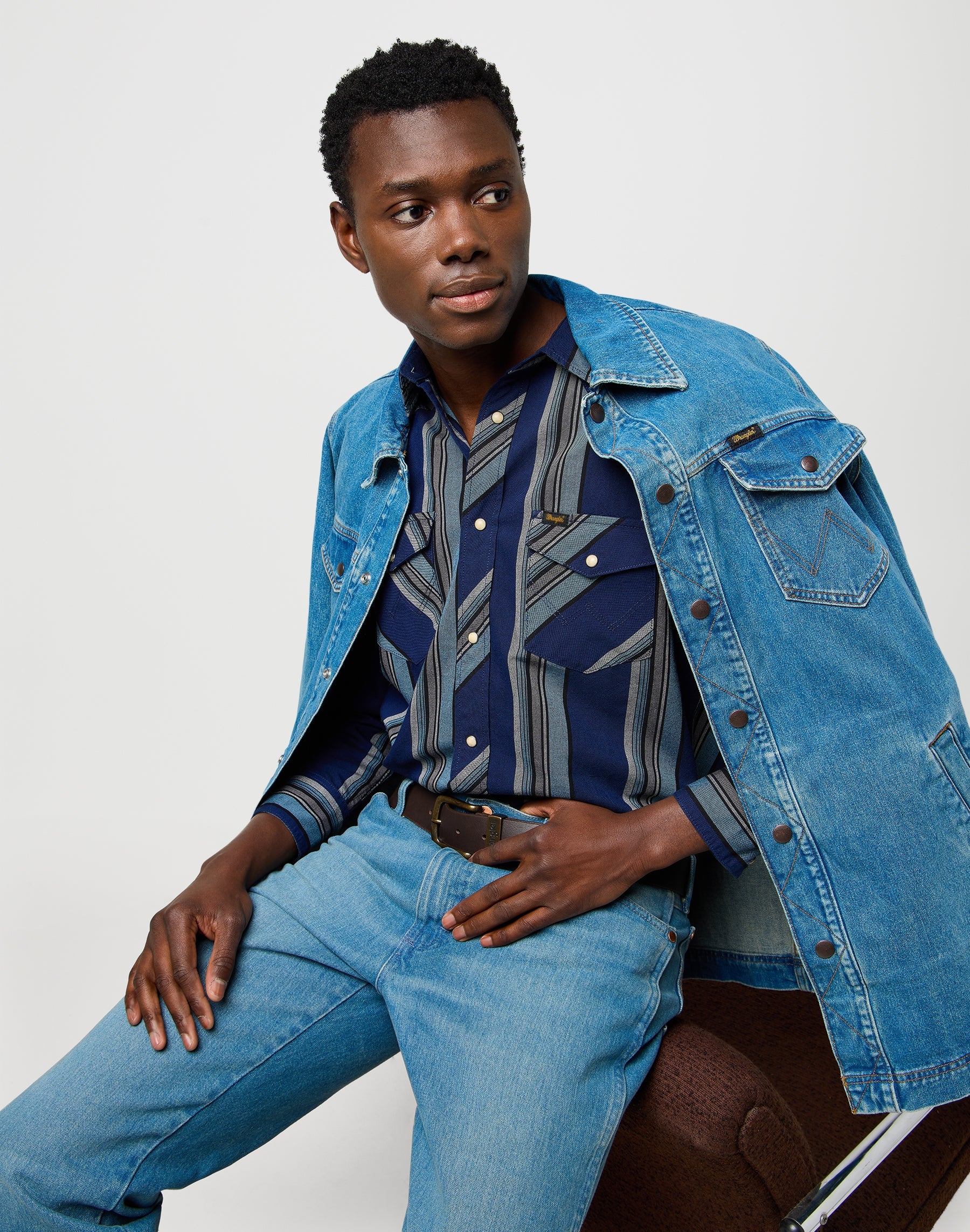 Western Indigo Shirt in Vintage Blue