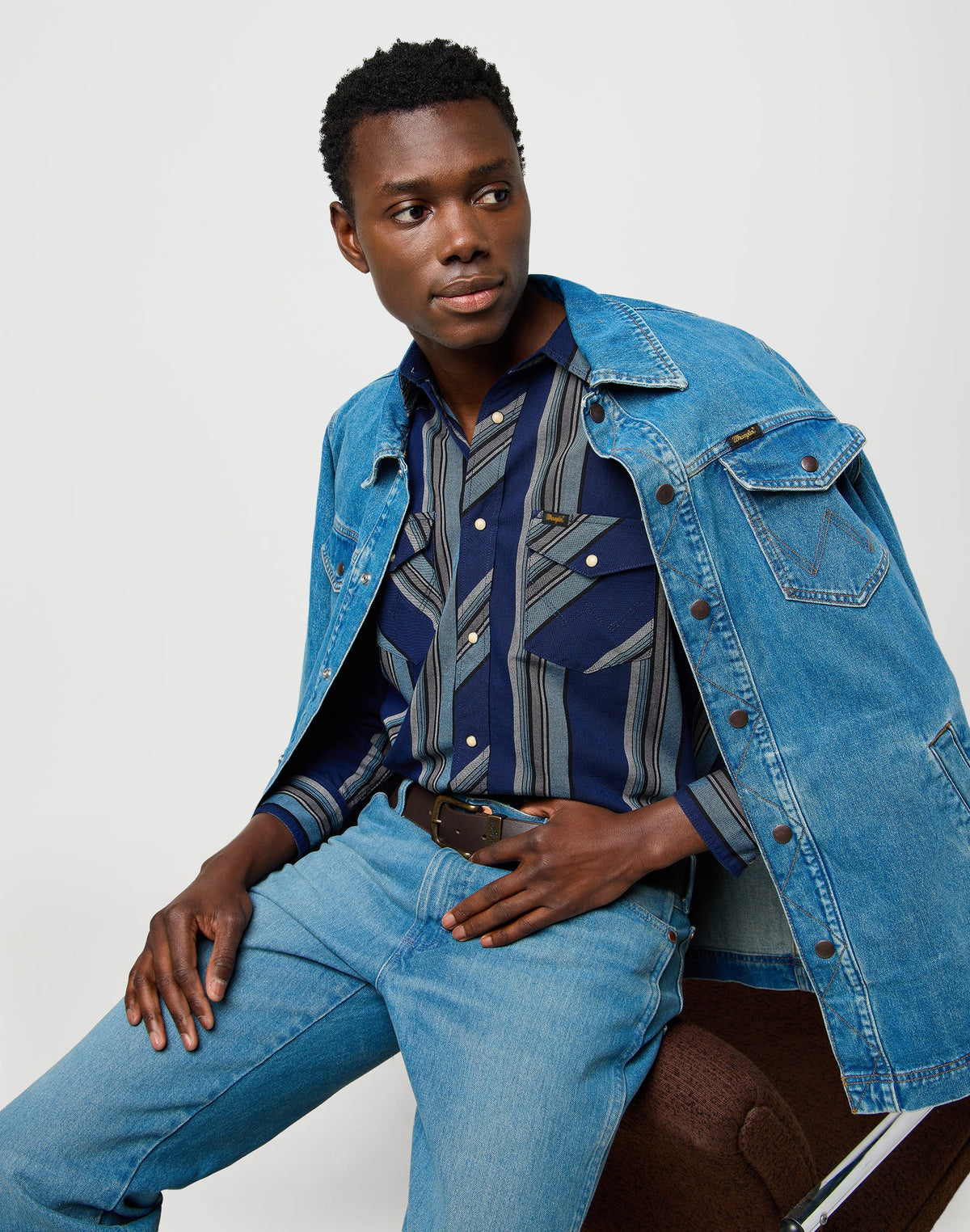 Western Indigo Shirt in Vintage Blue
