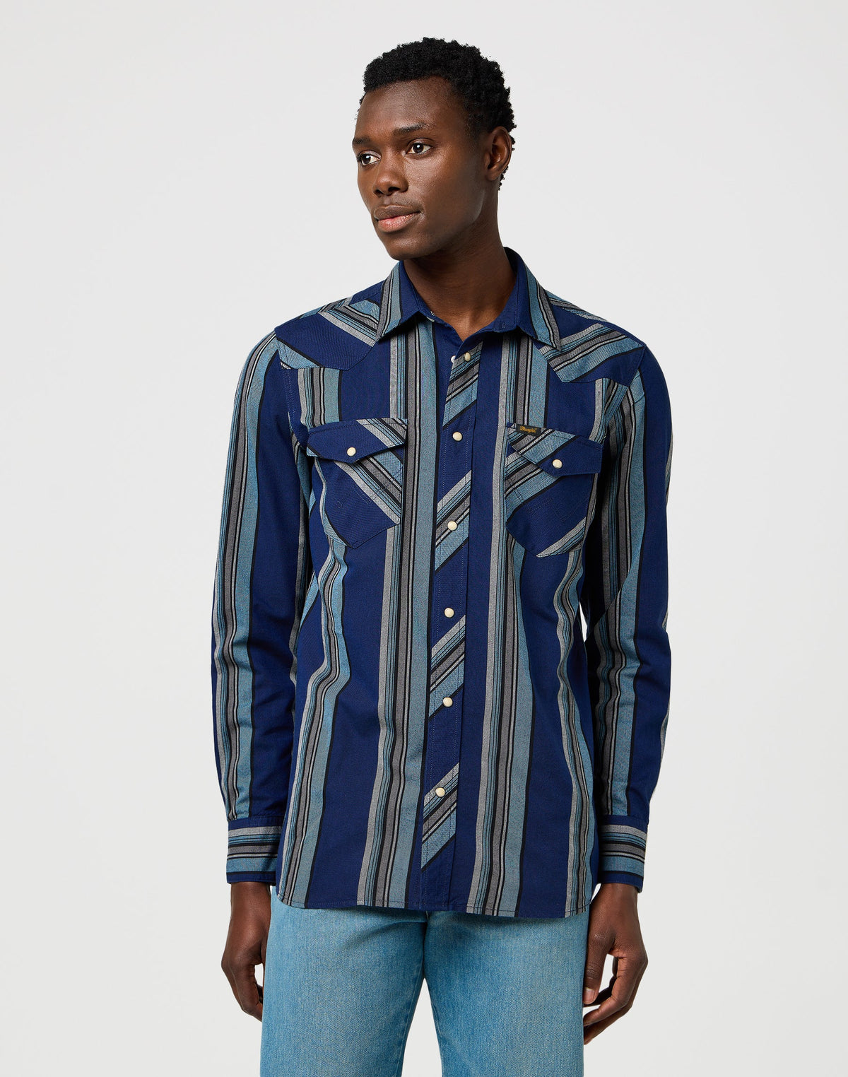 Western Indigo Shirt in Vintage Blue