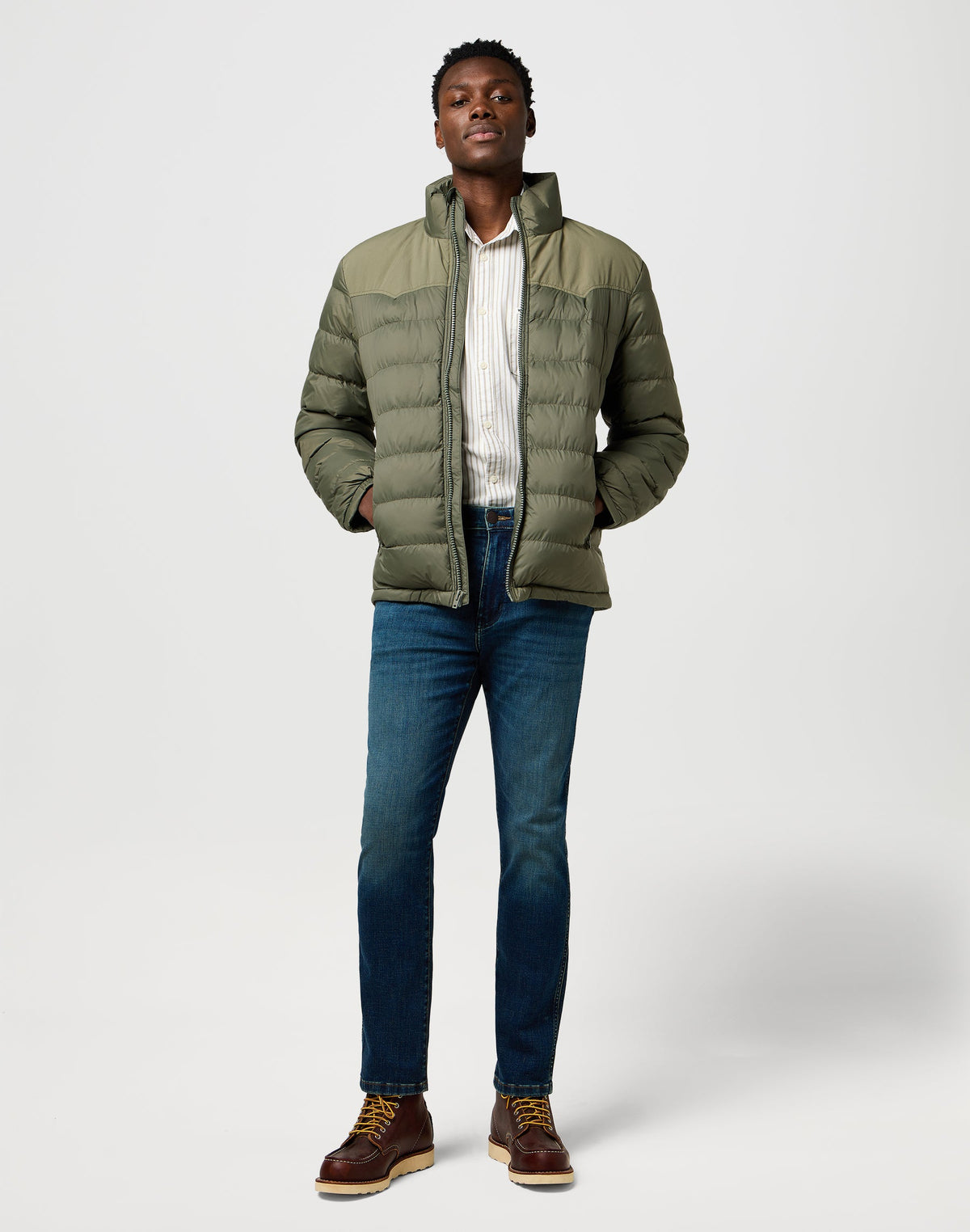 Packable Puffer in Dusty Olive