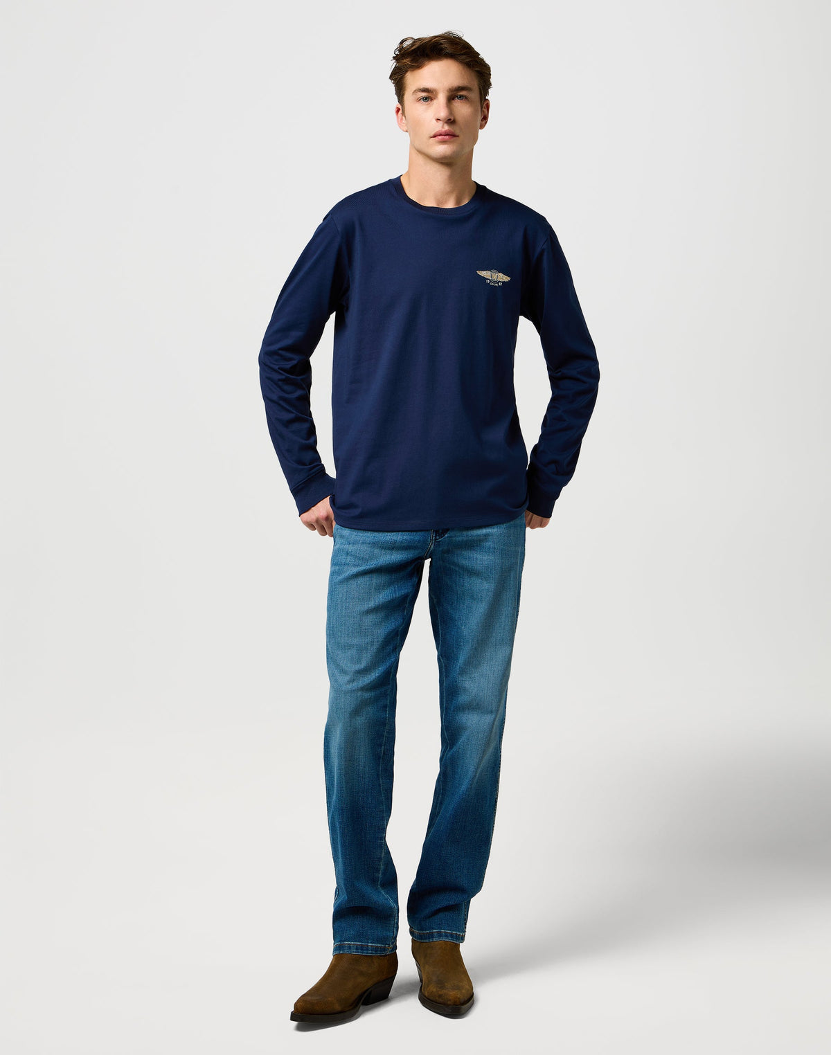 Ls Americana Tee in Navy