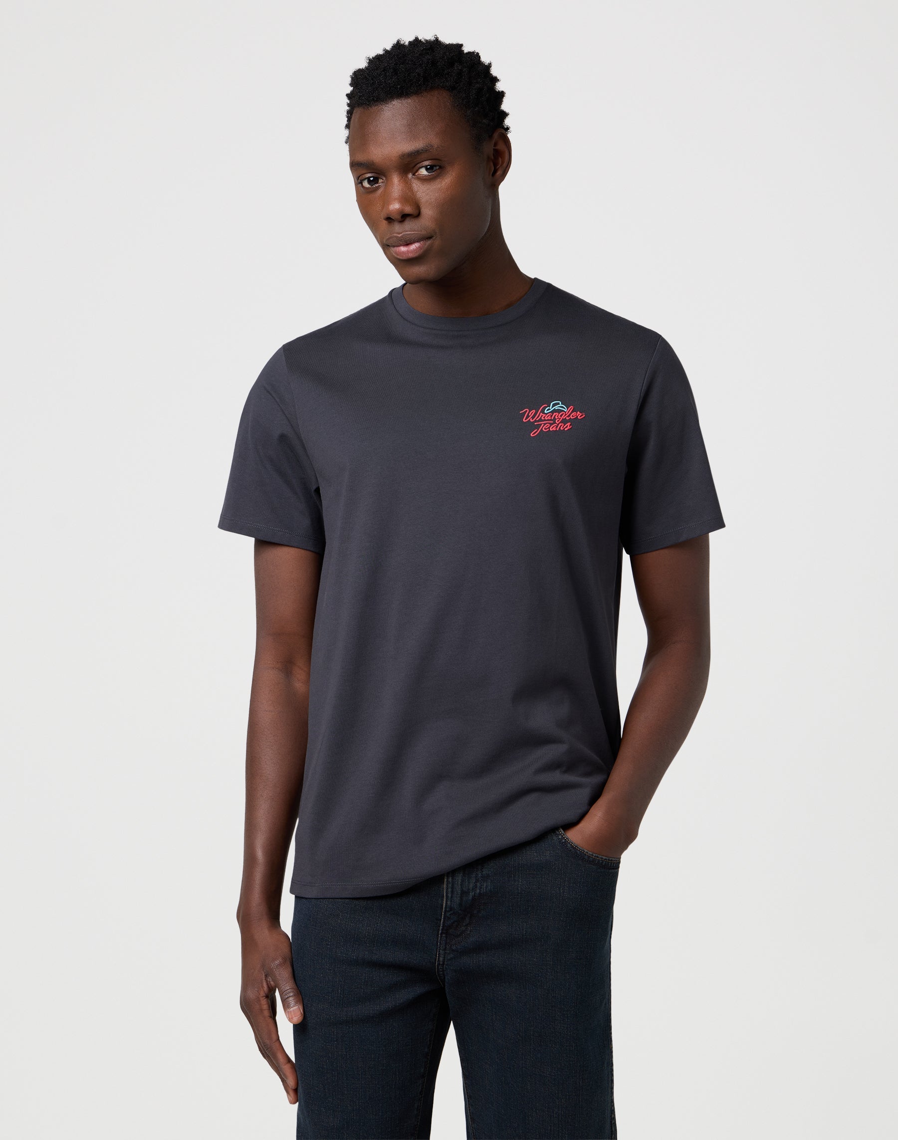 Graphic Tee in Faded Black