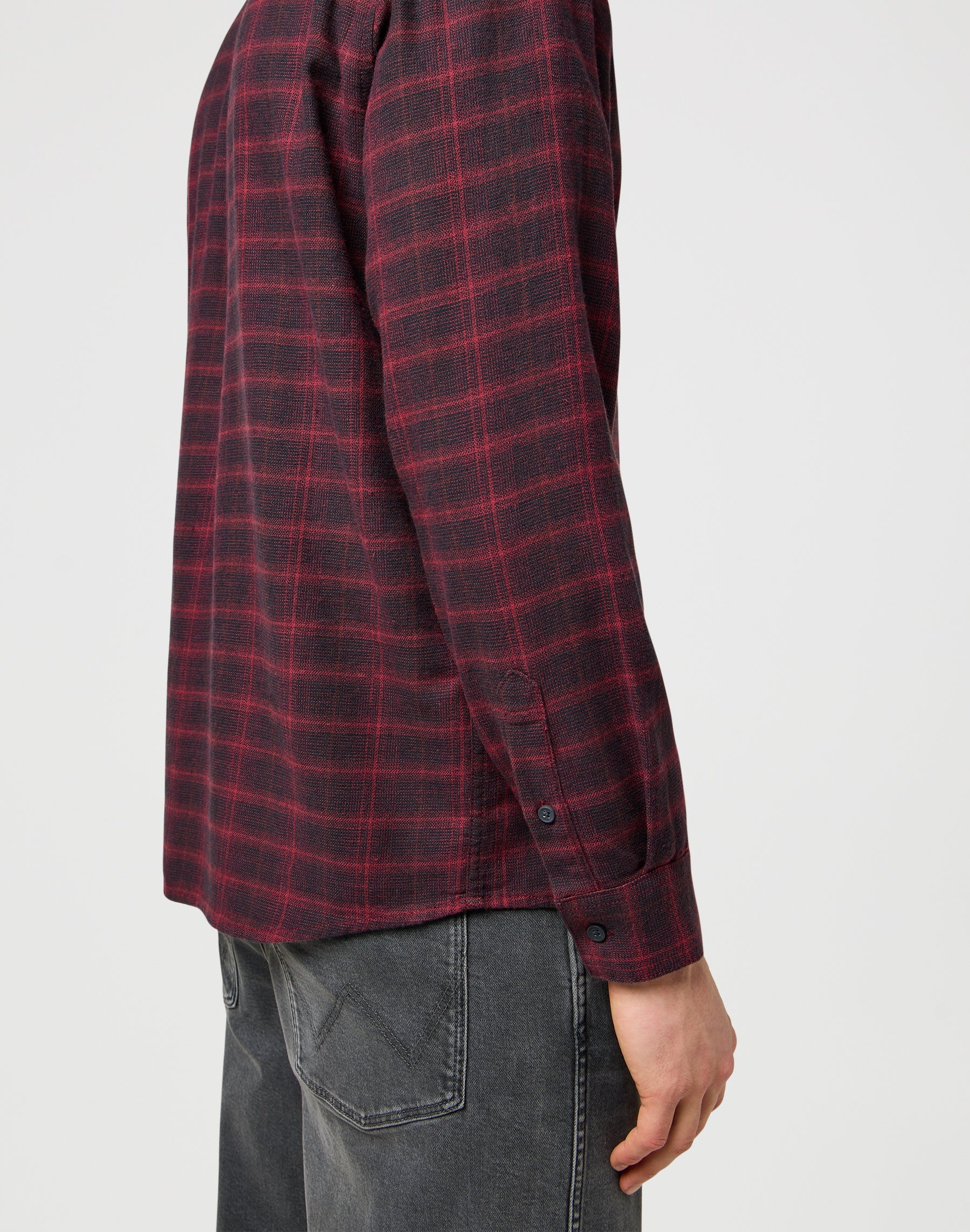 1 Pkt Flannel Shirt in Black Wine