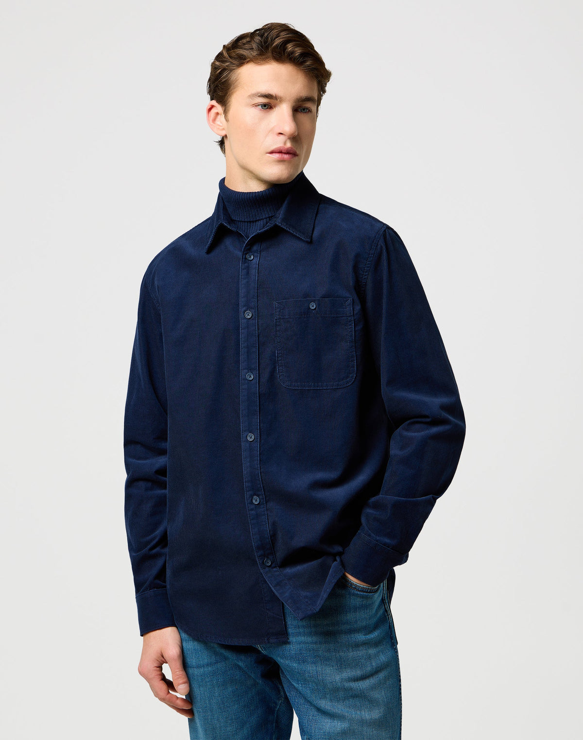 1 Pkt Corduroy Shirt in Navy