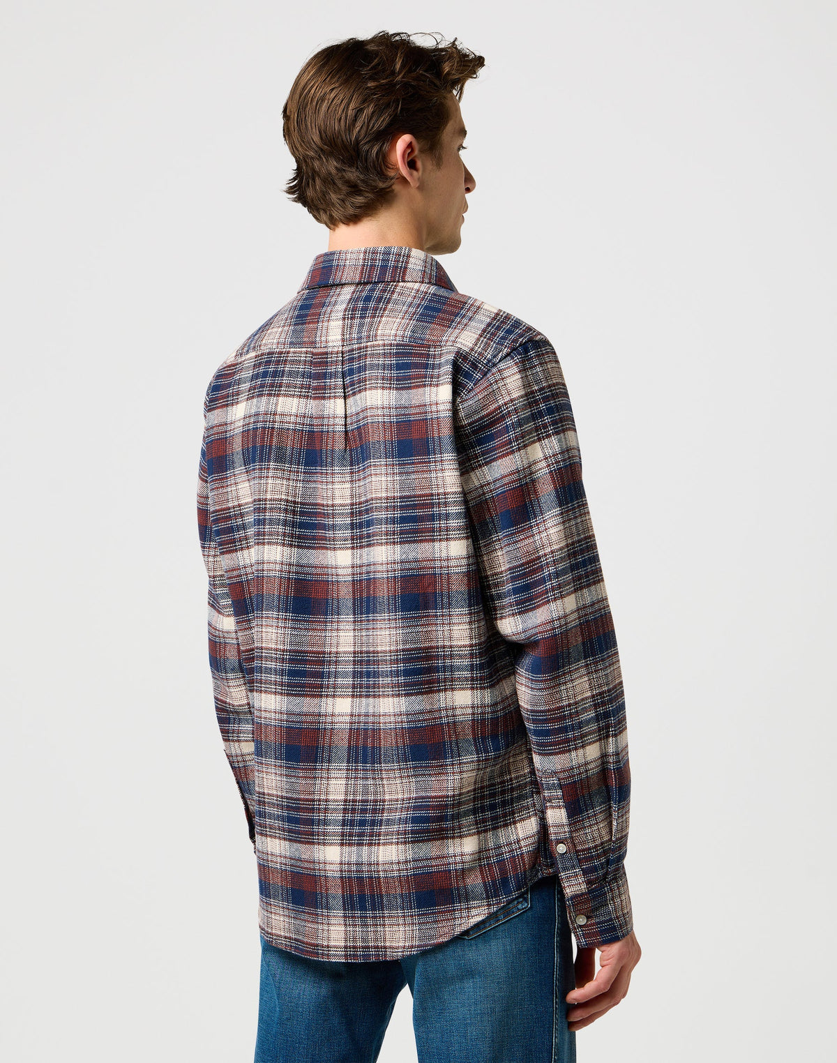 Brushed 1 Pkt Shirt in Navy Birch