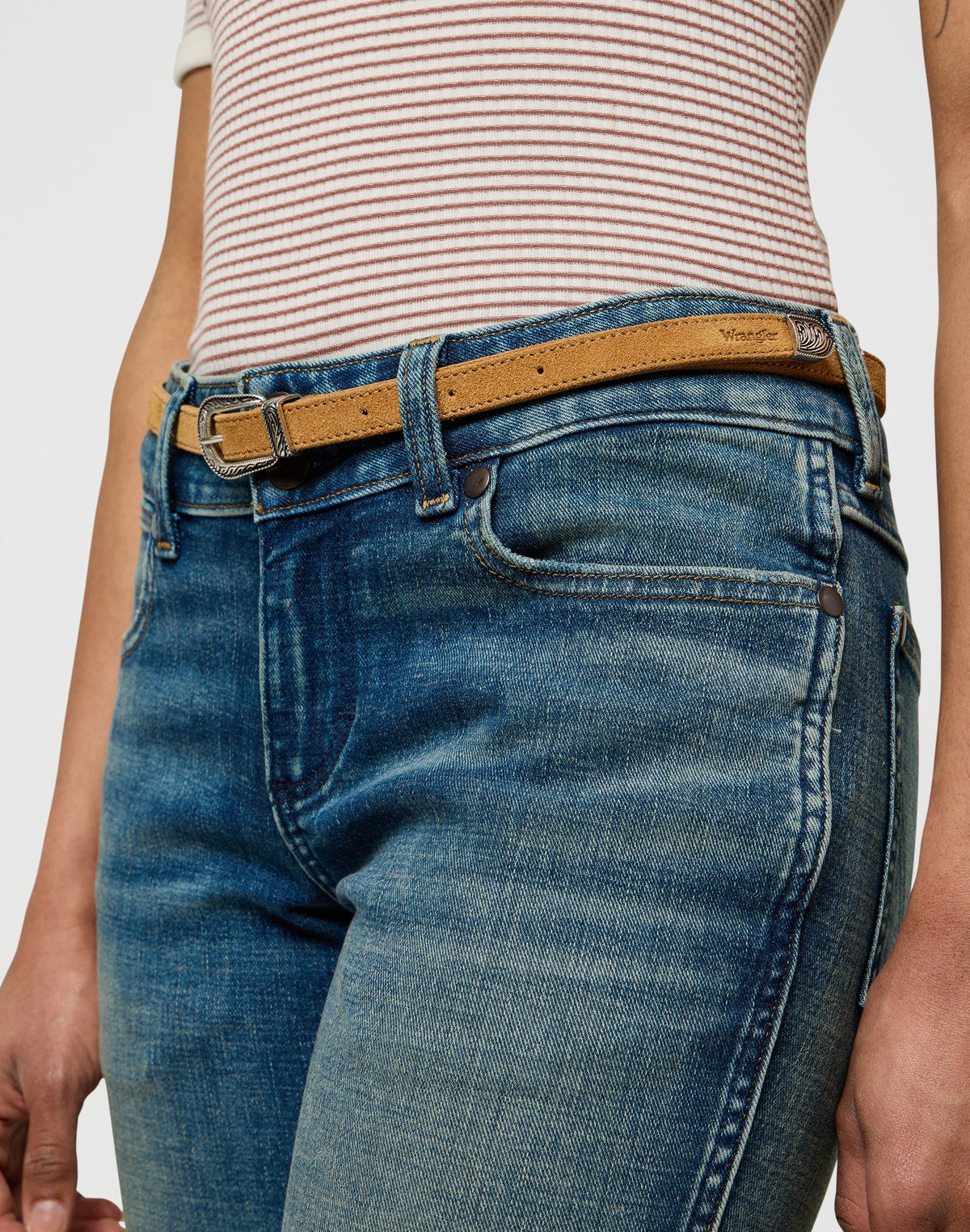 Thin Western Belt in Camel