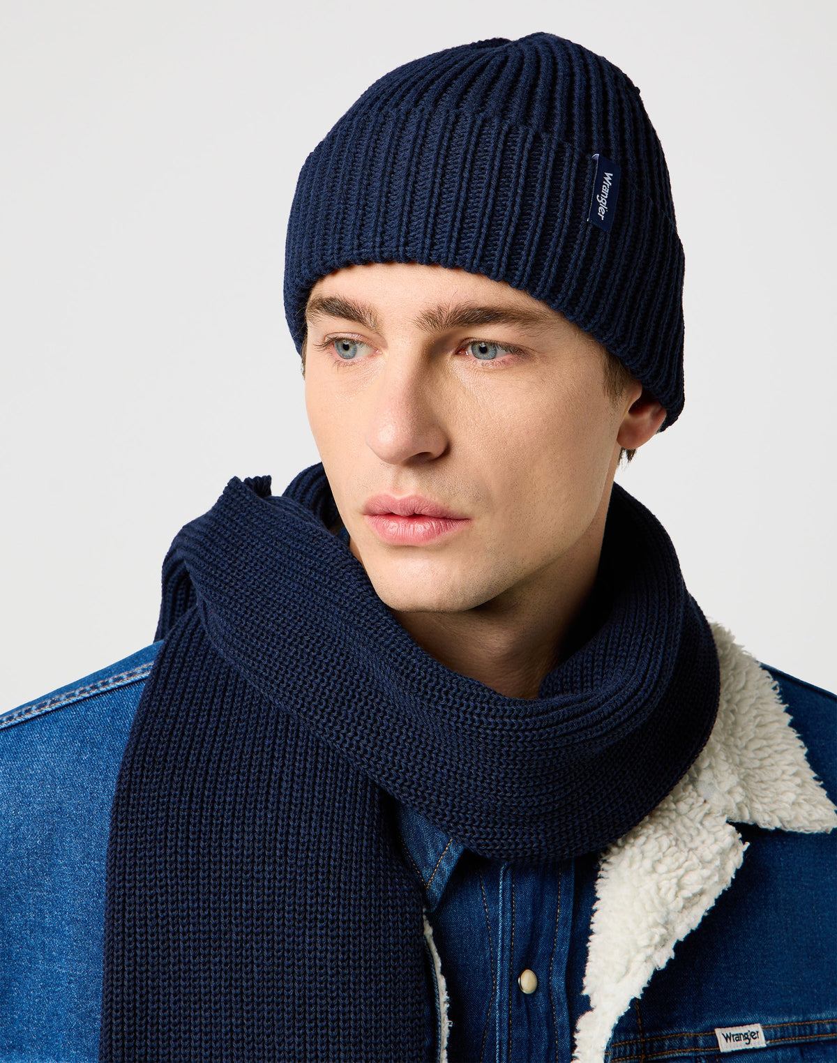 Scarf Beanie Set in Dark Navy