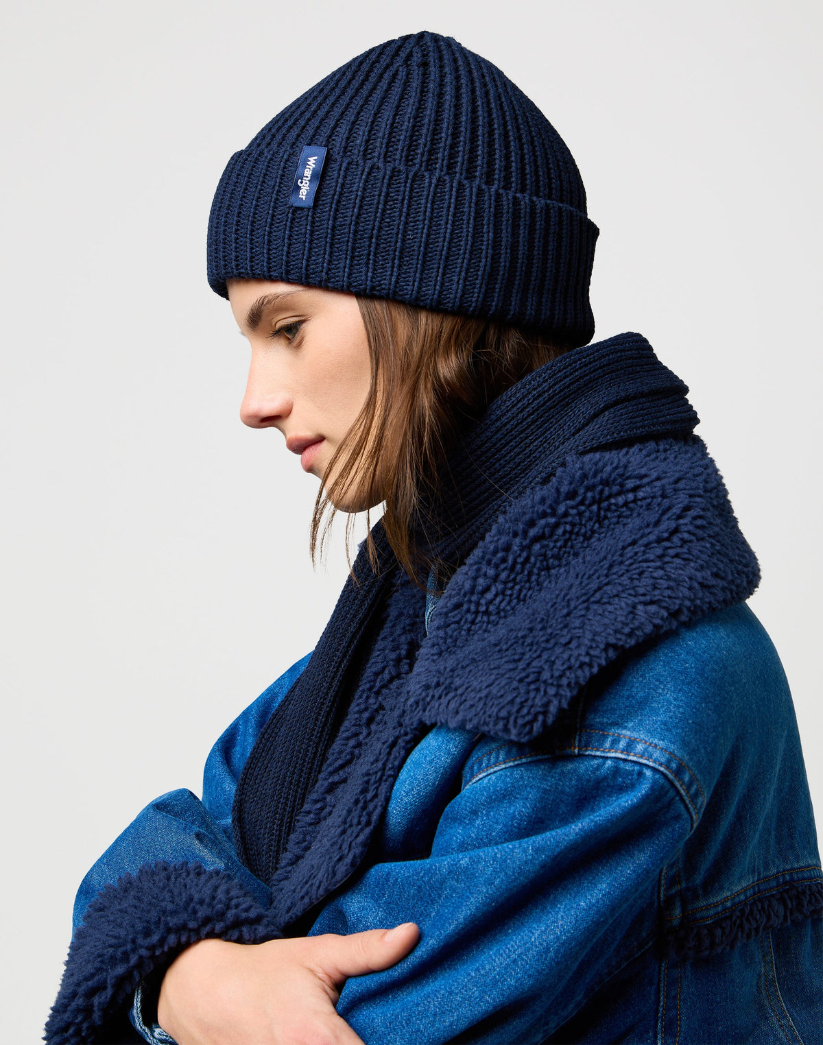 Scarf Beanie Set in Dark Navy