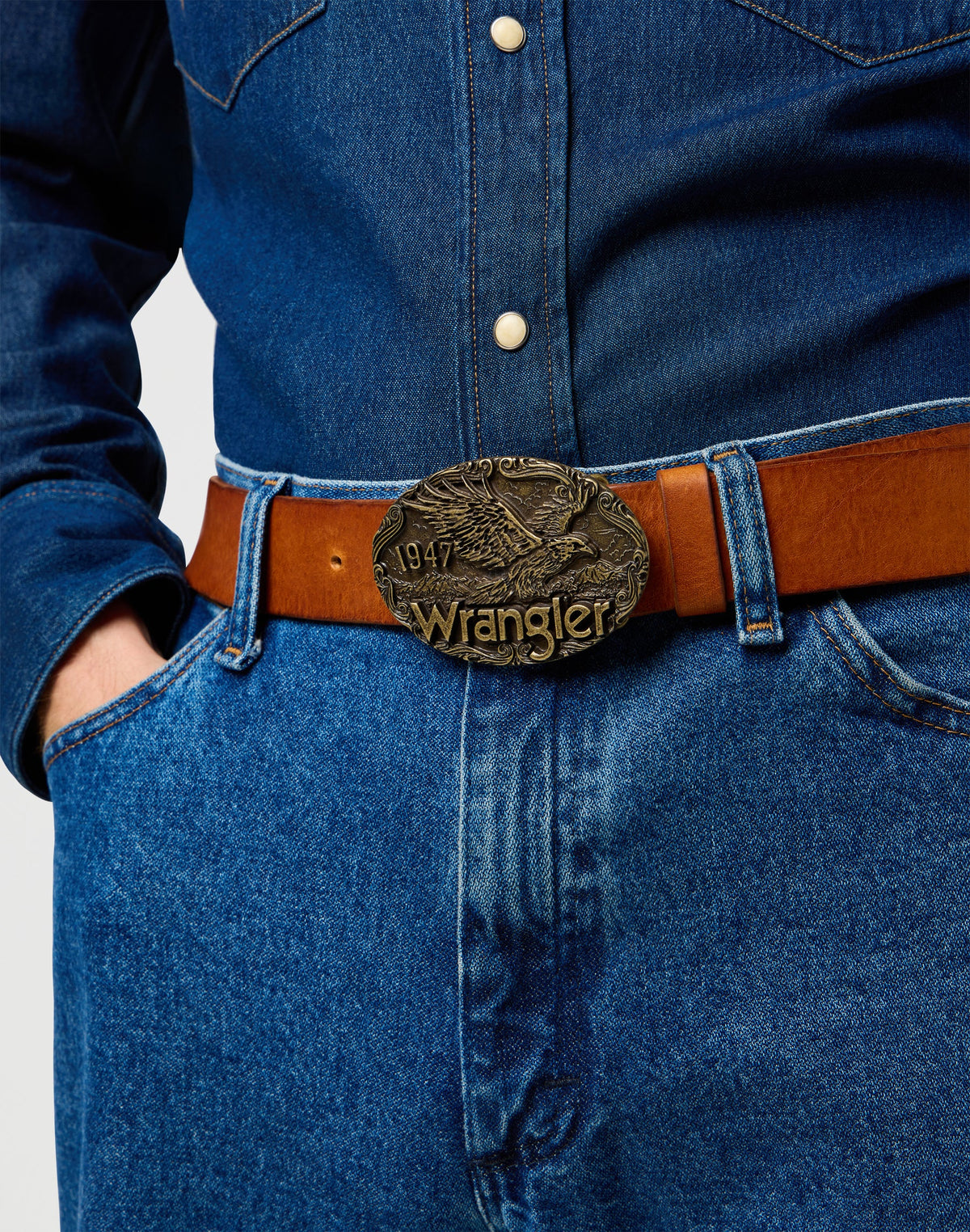 W Eagle Belt in Cognac