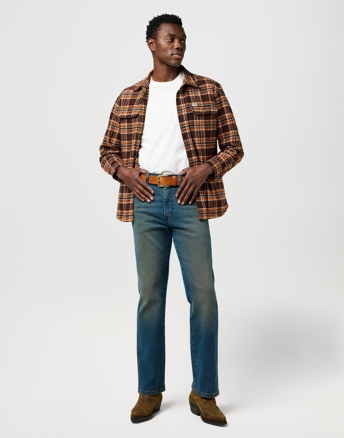 Western Stitch Belt in Cognac