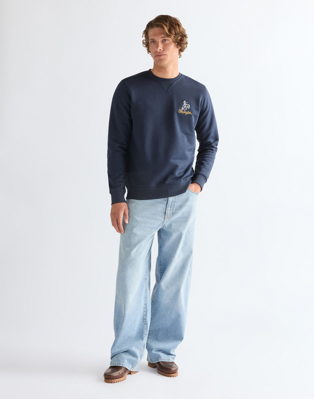 Embroidery Crew in Navy